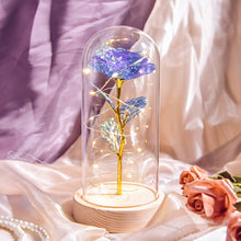 Load image into Gallery viewer, Beauty and The Beast Preserved Roses In Glass Galaxy Rose Flower LED Light