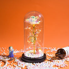 Load image into Gallery viewer, Beauty and The Beast Preserved Roses In Glass Galaxy Rose Flower LED Light