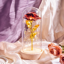 Load image into Gallery viewer, Beauty and The Beast Preserved Roses In Glass Galaxy Rose Flower LED Light