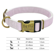 Load image into Gallery viewer, Nylon Dog Collar Personalized Pet Collar Engraved ID Tag Nameplate Reflective for Small Medium Large Dogs Pitbull Pug