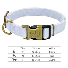 Load image into Gallery viewer, Nylon Dog Collar Personalized Pet Collar Engraved ID Tag Nameplate Reflective for Small Medium Large Dogs Pitbull Pug