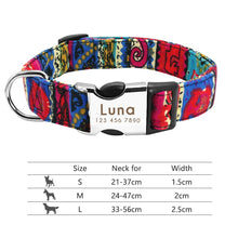 Load image into Gallery viewer, Nylon Dog Collar Personalized Pet Collar Engraved ID Tag Nameplate Reflective for Small Medium Large Dogs Pitbull Pug