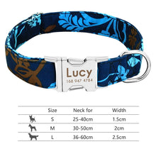 Load image into Gallery viewer, Nylon Dog Collar Personalized Pet Collar Engraved ID Tag Nameplate Reflective for Small Medium Large Dogs Pitbull Pug