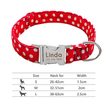 Load image into Gallery viewer, Nylon Dog Collar Personalized Pet Collar Engraved ID Tag Nameplate Reflective for Small Medium Large Dogs Pitbull Pug