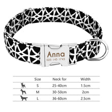 Load image into Gallery viewer, Nylon Dog Collar Personalized Pet Collar Engraved ID Tag Nameplate Reflective for Small Medium Large Dogs Pitbull Pug