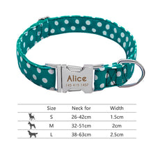 Load image into Gallery viewer, Nylon Dog Collar Personalized Pet Collar Engraved ID Tag Nameplate Reflective for Small Medium Large Dogs Pitbull Pug