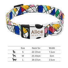 Load image into Gallery viewer, Nylon Dog Collar Personalized Pet Collar Engraved ID Tag Nameplate Reflective for Small Medium Large Dogs Pitbull Pug