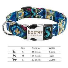 Load image into Gallery viewer, Nylon Dog Collar Personalized Pet Collar Engraved ID Tag Nameplate Reflective for Small Medium Large Dogs Pitbull Pug