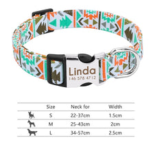 Load image into Gallery viewer, Nylon Dog Collar Personalized Pet Collar Engraved ID Tag Nameplate Reflective for Small Medium Large Dogs Pitbull Pug