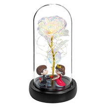 Load image into Gallery viewer, Beauty and The Beast Preserved Roses In Glass Galaxy Rose Flower LED Light