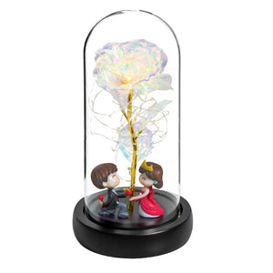 Beauty and The Beast Preserved Roses In Glass Galaxy Rose Flower LED Light